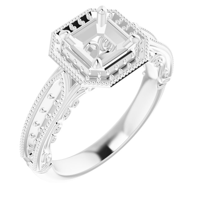 Halo-Style Vintage-Inspired Engagement Ring