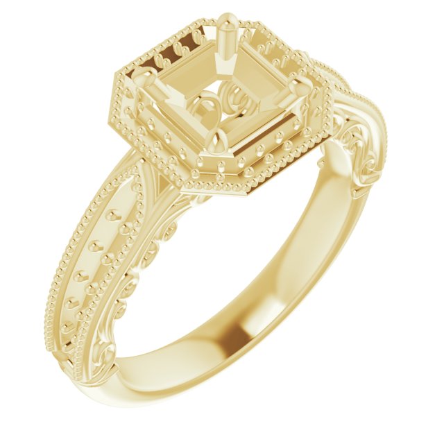 Halo-Style Vintage-Inspired Engagement Ring
