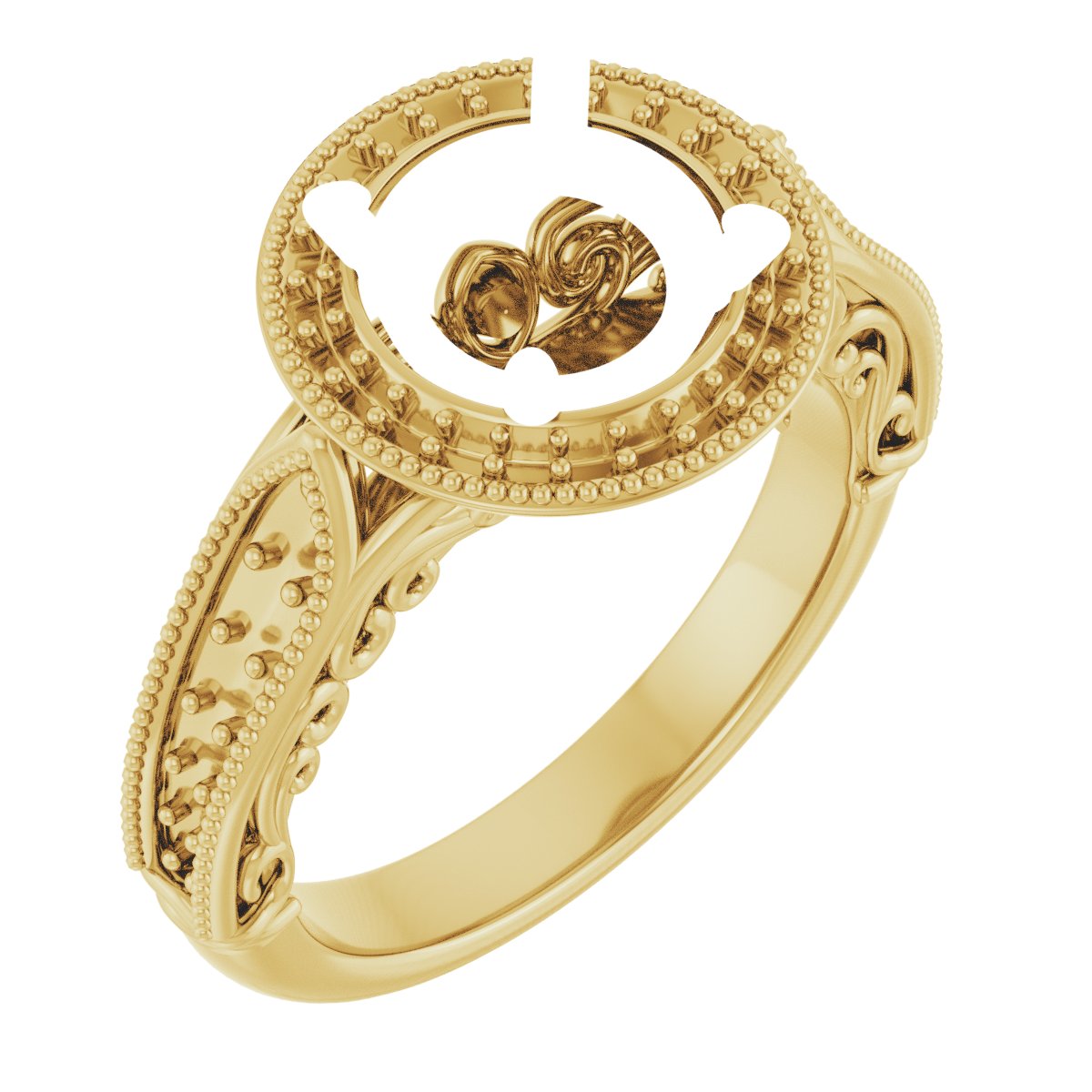 Halo-Style Vintage-Inspired Engagement Ring