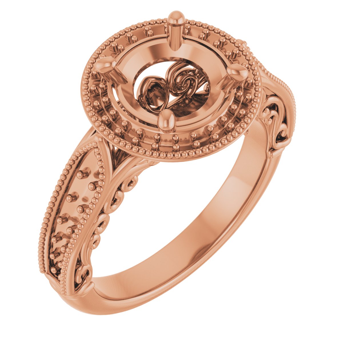 Halo-Style Vintage-Inspired Engagement Ring