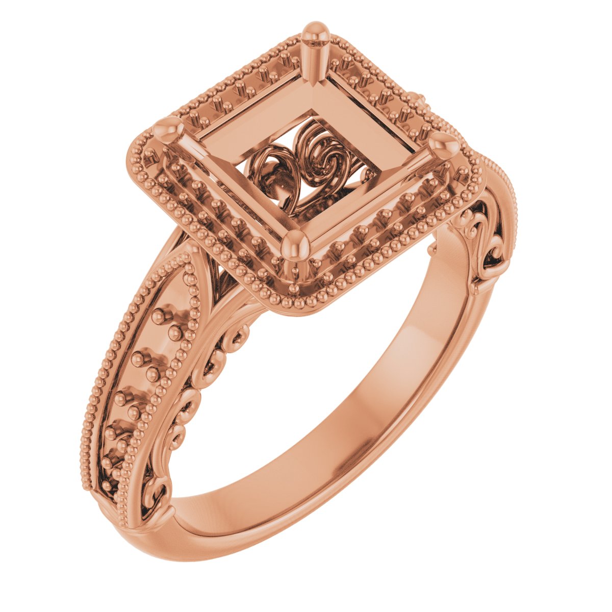 Halo-Style Vintage-Inspired Engagement Ring