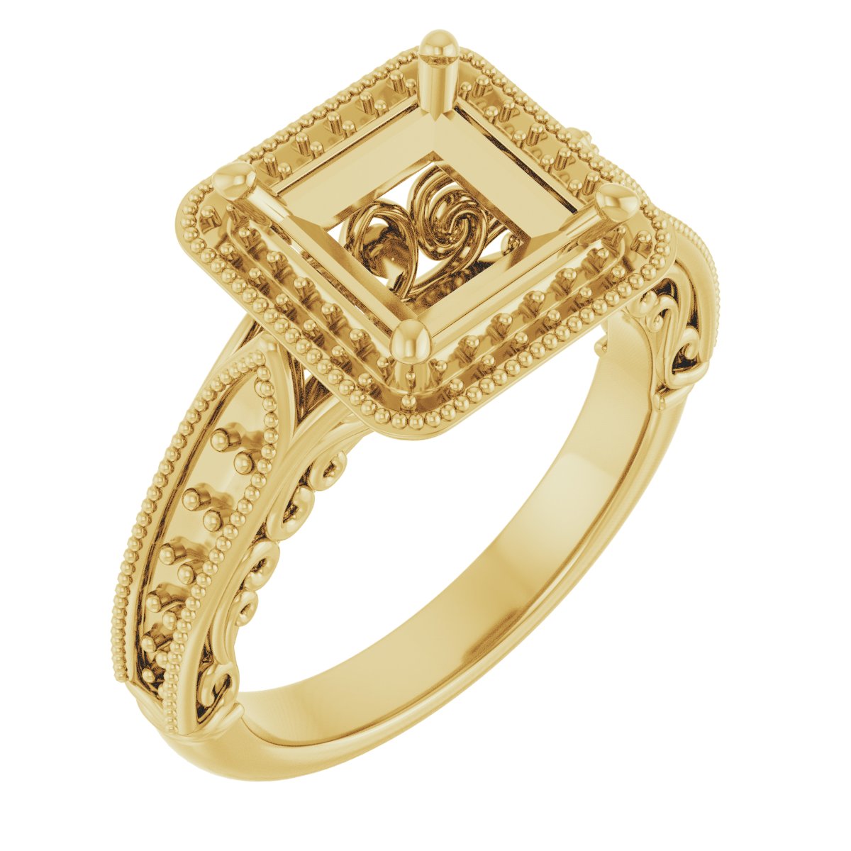 Halo-Style Vintage-Inspired Engagement Ring