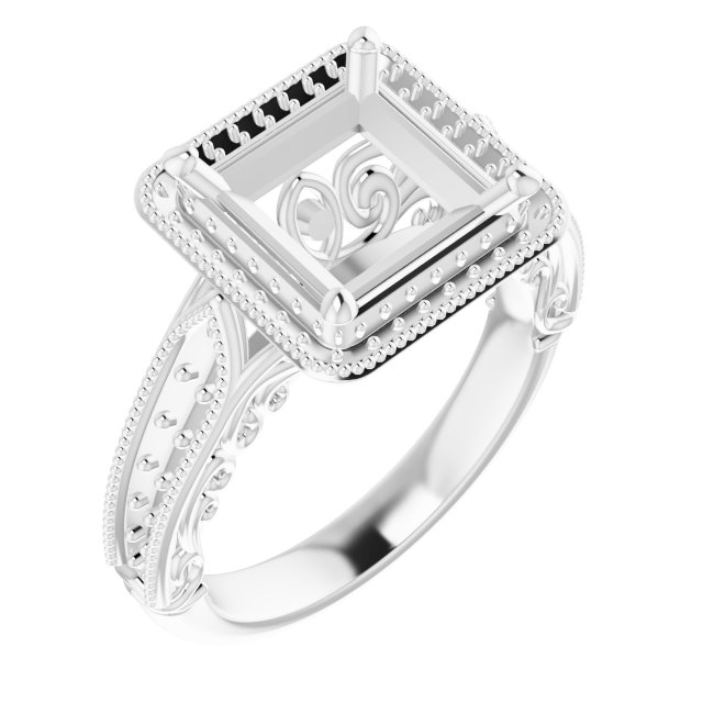 Halo-Style Vintage-Inspired Engagement Ring