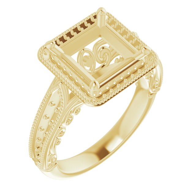 Halo-Style Vintage-Inspired Engagement Ring