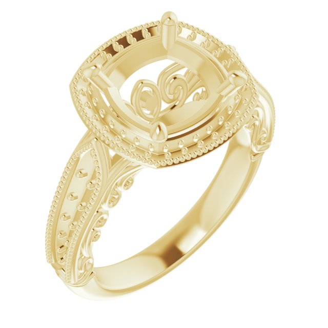 Halo-Style Vintage-Inspired Engagement Ring