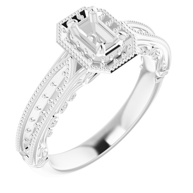 Halo-Style Vintage-Inspired Engagement Ring
