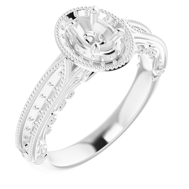 Halo-Style Vintage-Inspired Engagement Ring