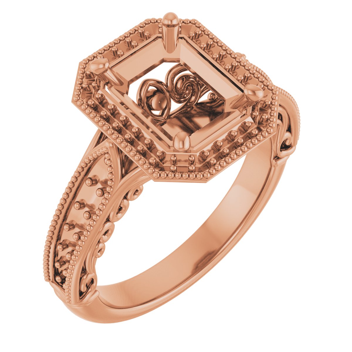 Halo-Style Vintage-Inspired Engagement Ring