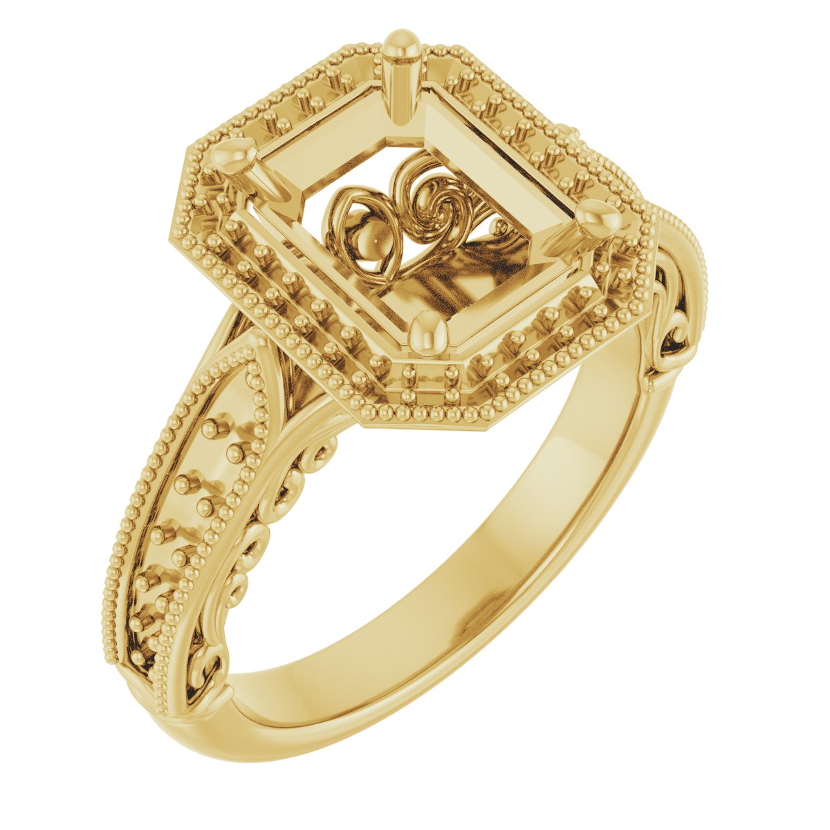 Halo-Style Vintage-Inspired Engagement Ring