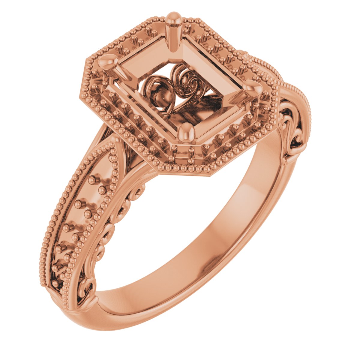 Halo-Style Vintage-Inspired Engagement Ring