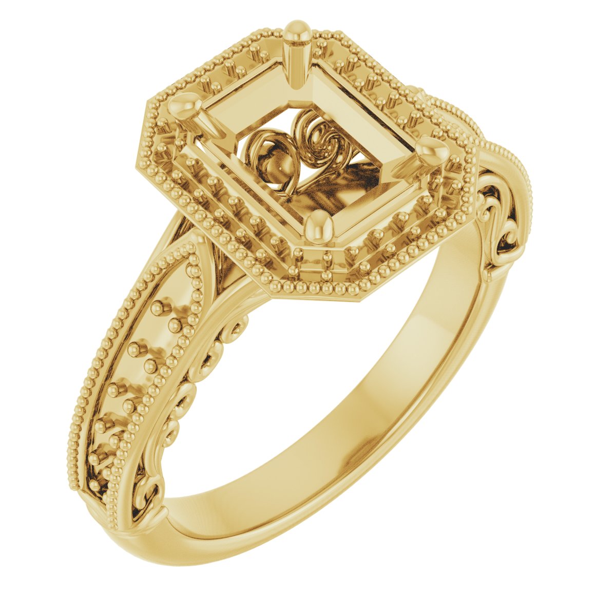 Halo-Style Vintage-Inspired Engagement Ring
