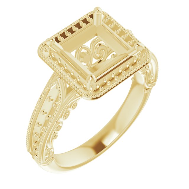 Halo-Style Vintage-Inspired Engagement Ring