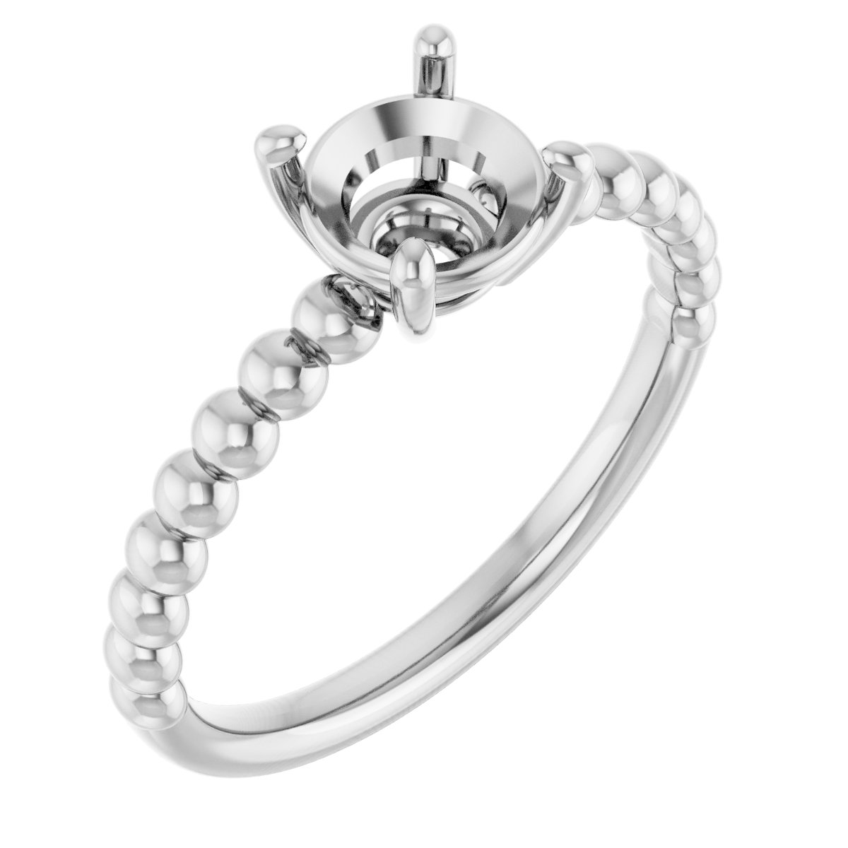 Beaded Solitaire Ring