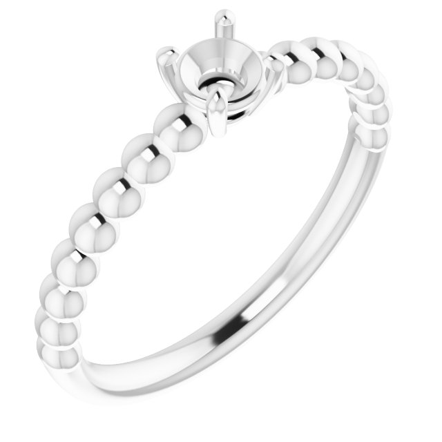 Beaded Solitaire Ring