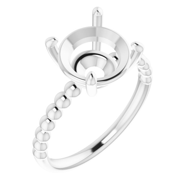 Beaded Solitaire Ring