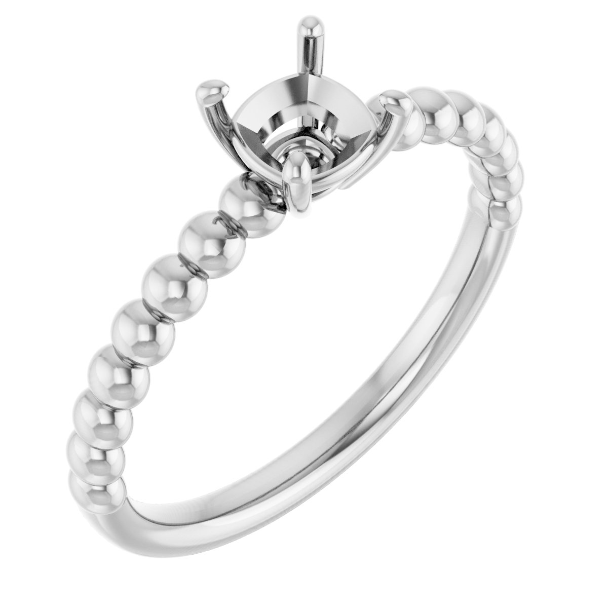 Beaded Solitaire Ring