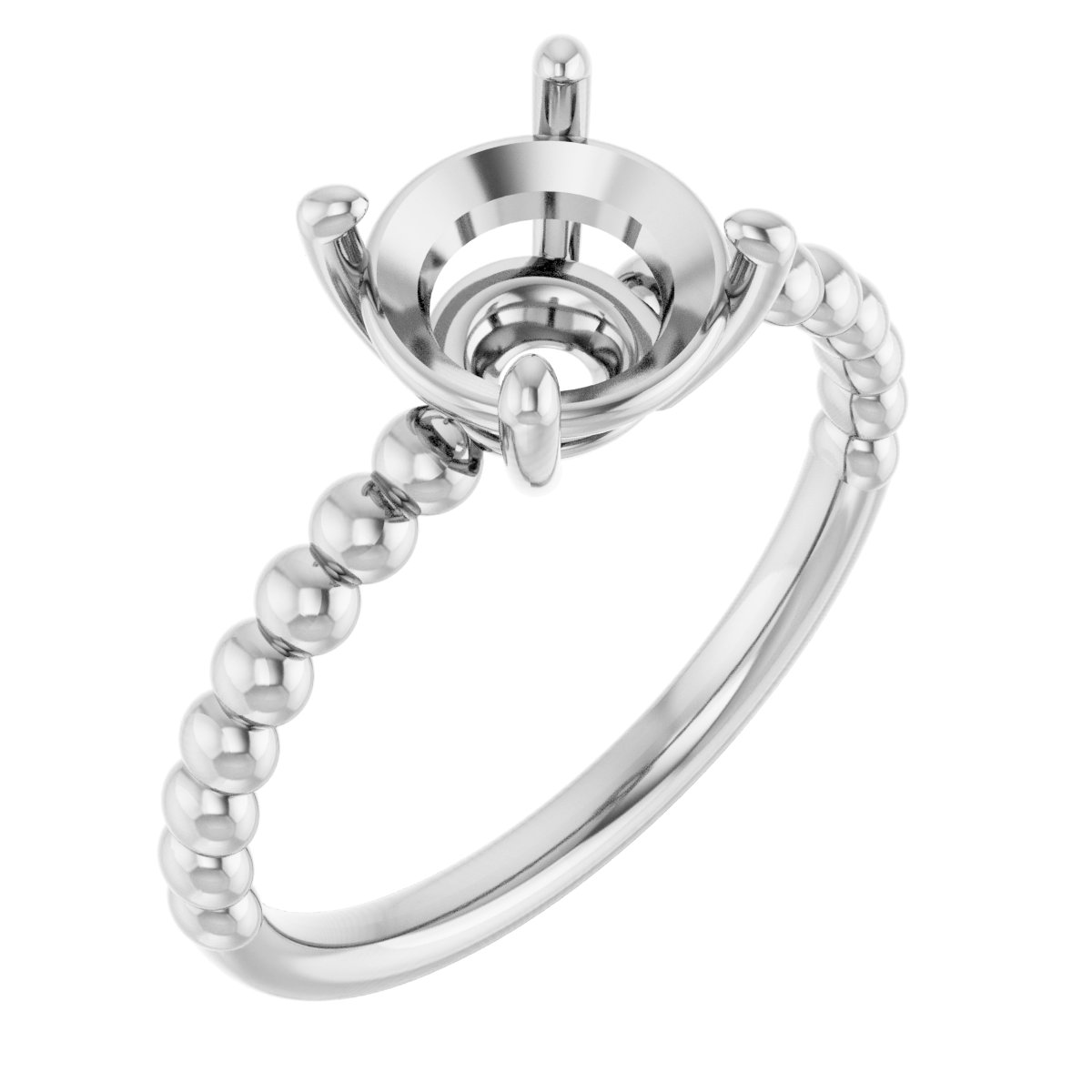 Beaded Solitaire Ring