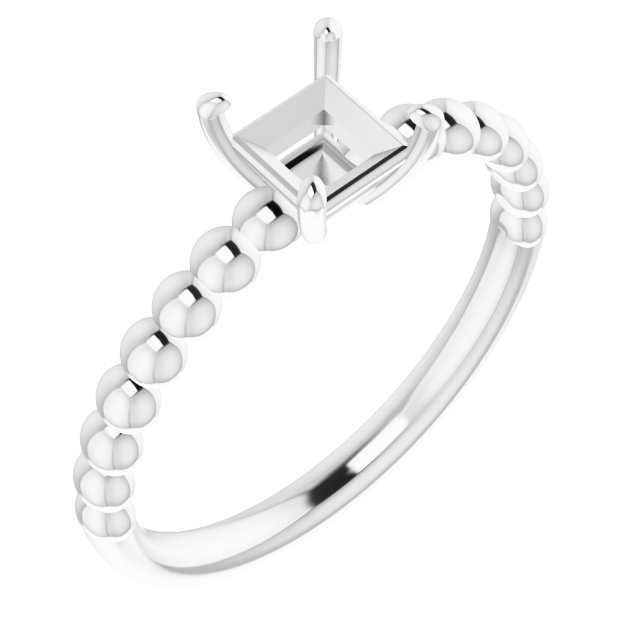 Beaded Solitaire Ring