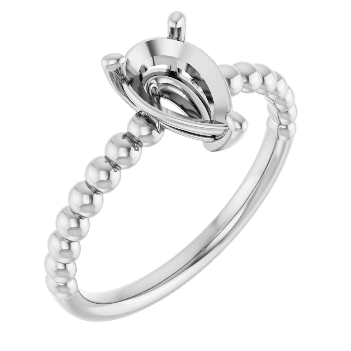 Beaded Solitaire Ring