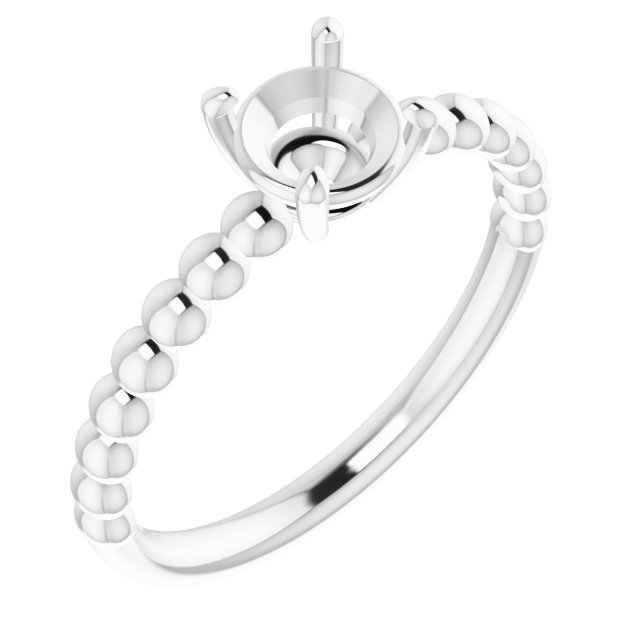 Beaded Solitaire Ring