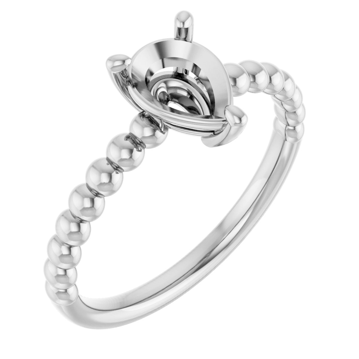 Beaded Solitaire Ring