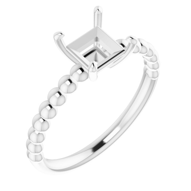 Beaded Solitaire Ring