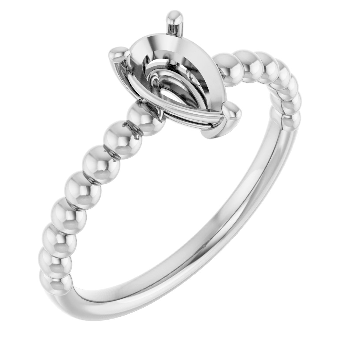 Beaded Solitaire Ring