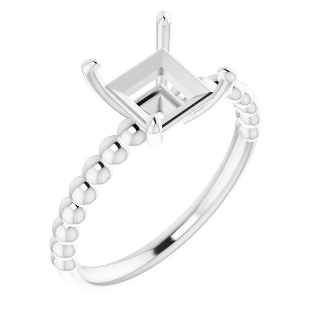 Beaded Solitaire Ring