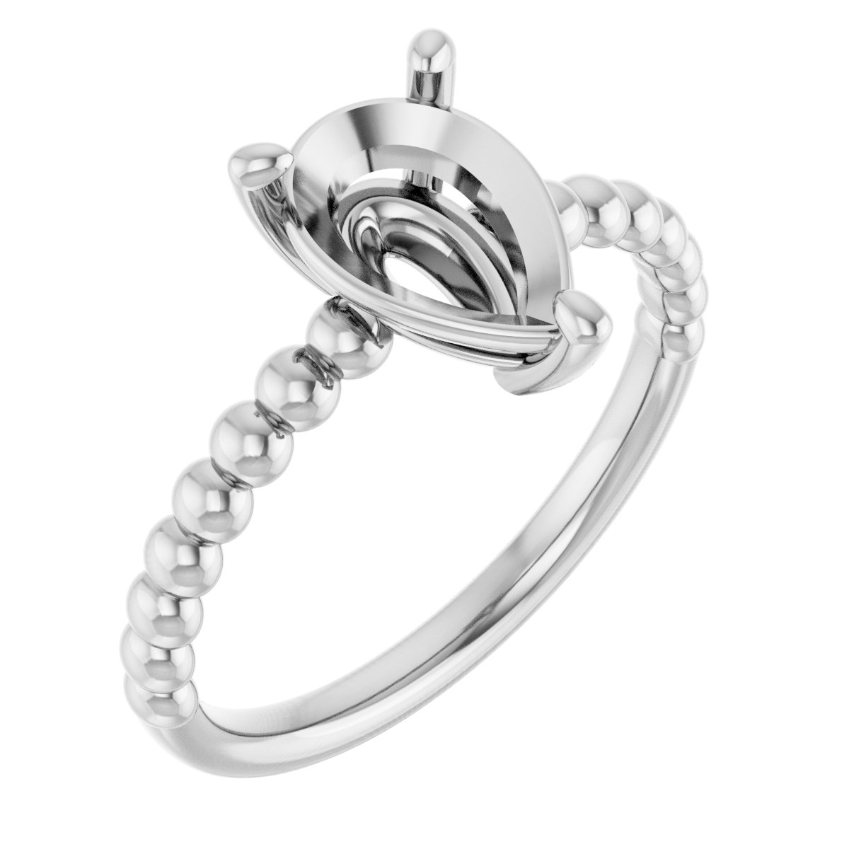 Beaded Solitaire Ring