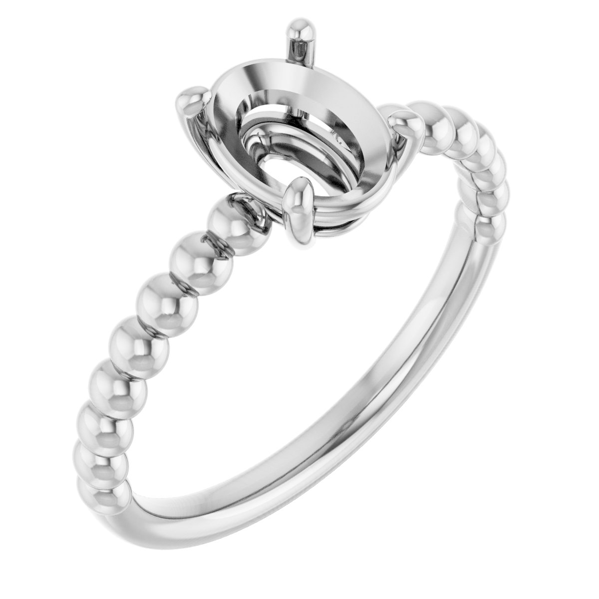 Beaded Solitaire Ring