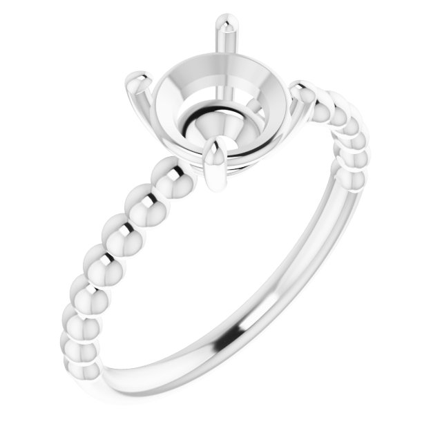 Beaded Solitaire Ring