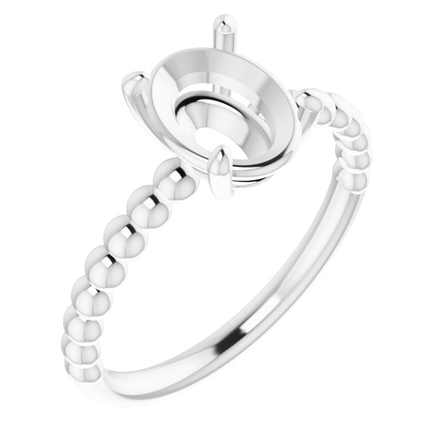 Beaded Solitaire Ring