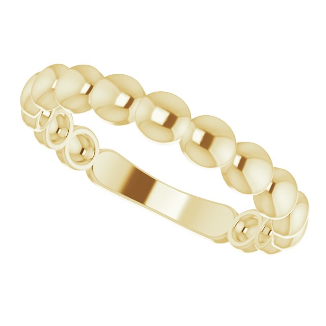 14K Yellow Stackable Bead Ring