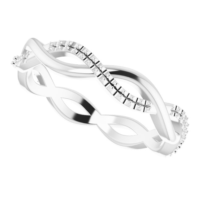 14K White 1/5 CTW Natural Diamond Eternity Band Size 7-5