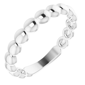 14K White Stackable Bead Ring