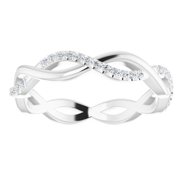 14K White 1/5 CTW Diamond Infinity-Inspired Eternity Band Size 7