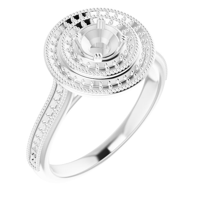Double Halo-Style Engagement Ring