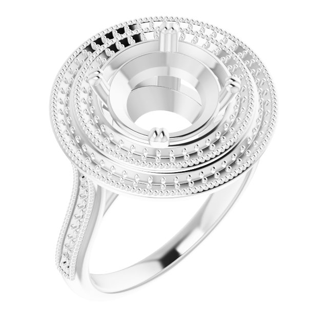 Double Halo-Style Engagement Ring