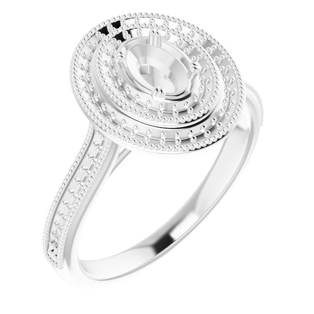 Double Halo-Style Engagement Ring