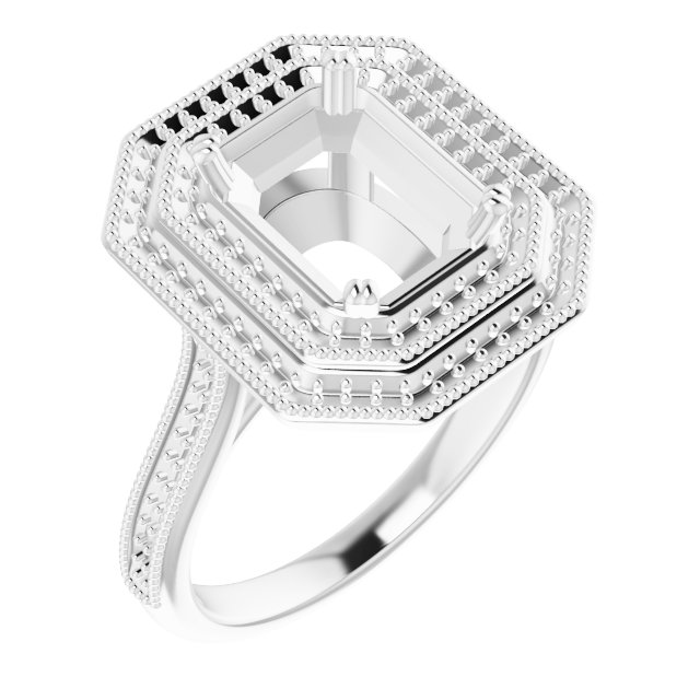 Double Halo-Style Engagement Ring