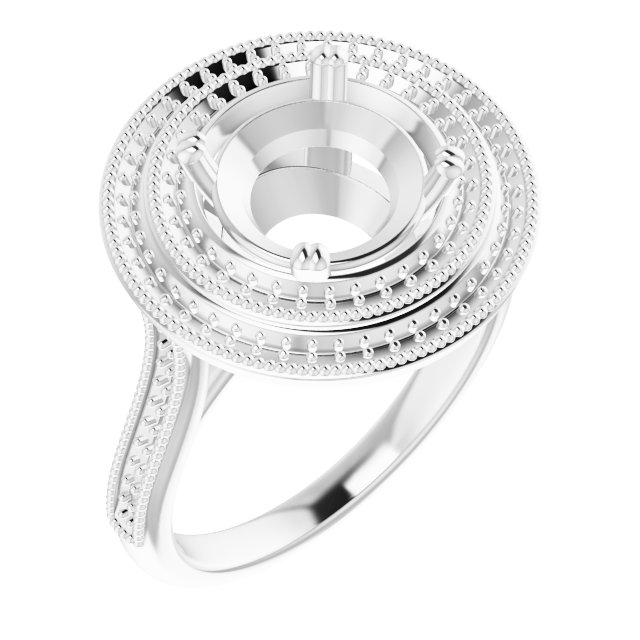 Double Halo-Style Engagement Ring