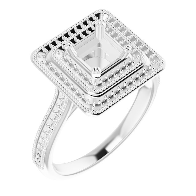 Double Halo-Style Engagement Ring