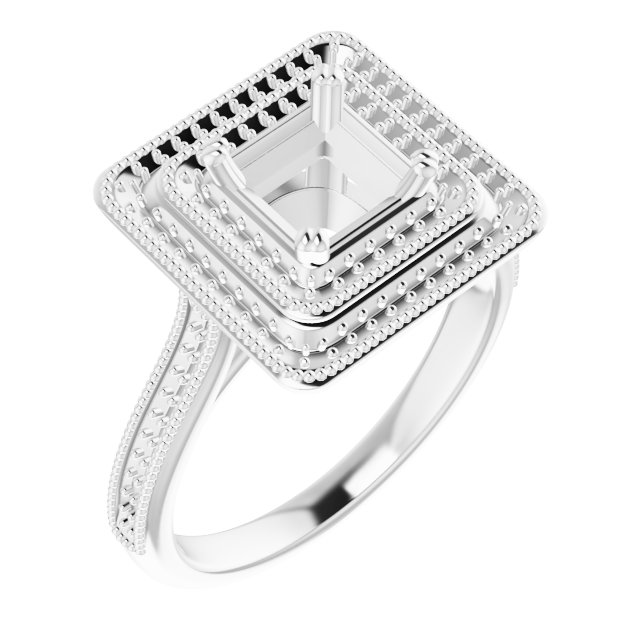 Double Halo-Style Engagement Ring