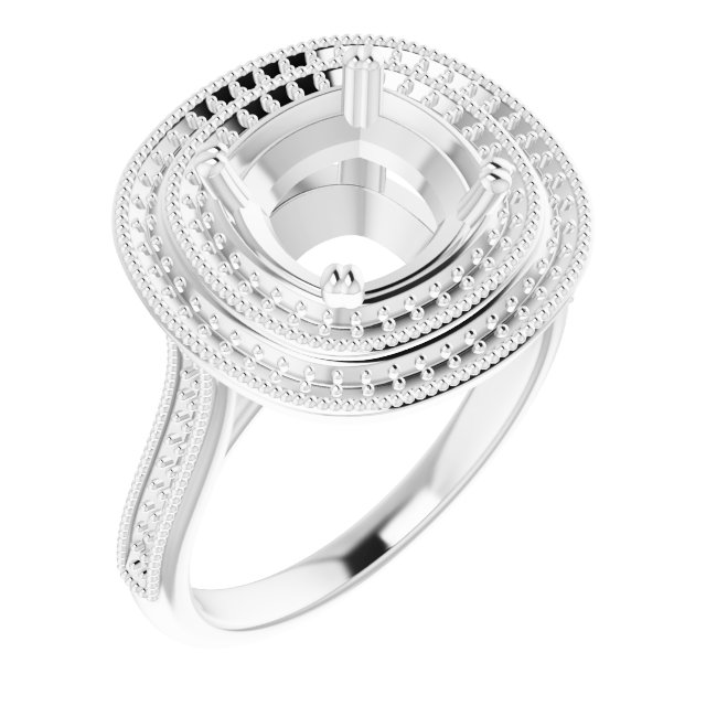 Double Halo-Style Engagement Ring