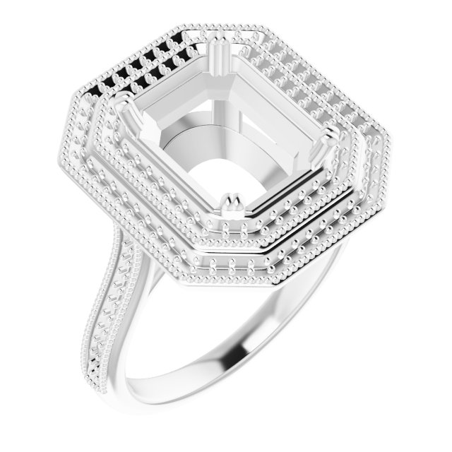 Double Halo-Style Engagement Ring