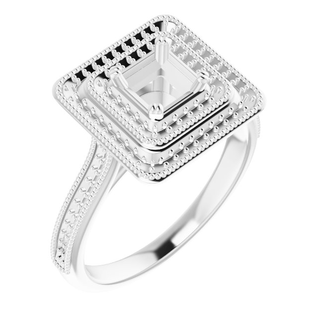 Double Halo-Style Engagement Ring