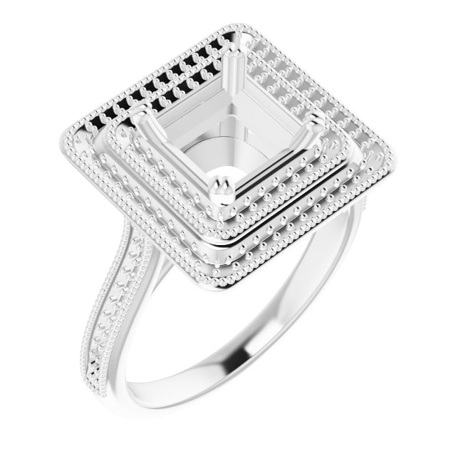 Double Halo-Style Engagement Ring