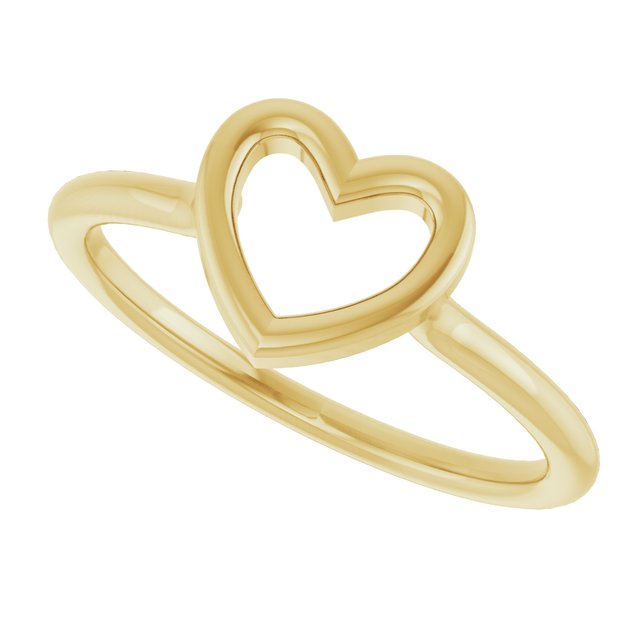 14K Yellow Heart Ring