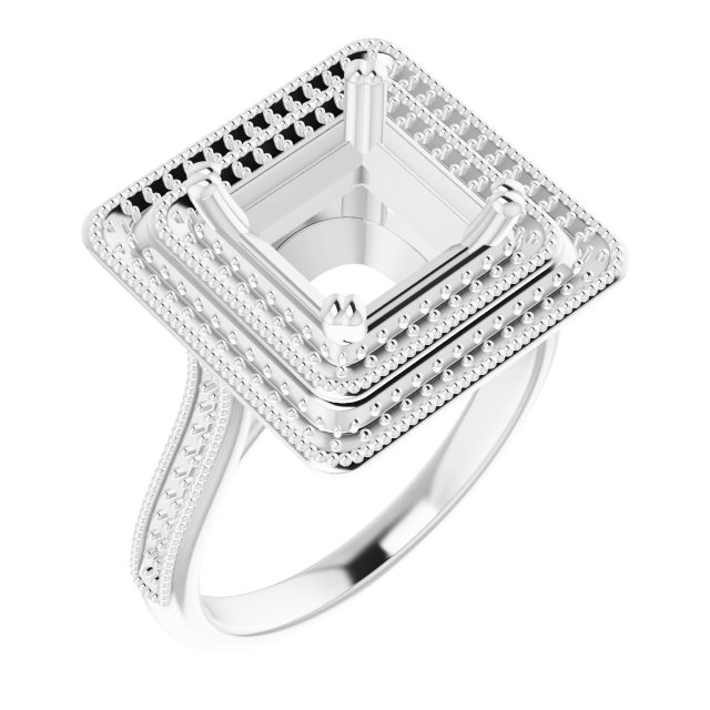 Double Halo-Style Engagement Ring