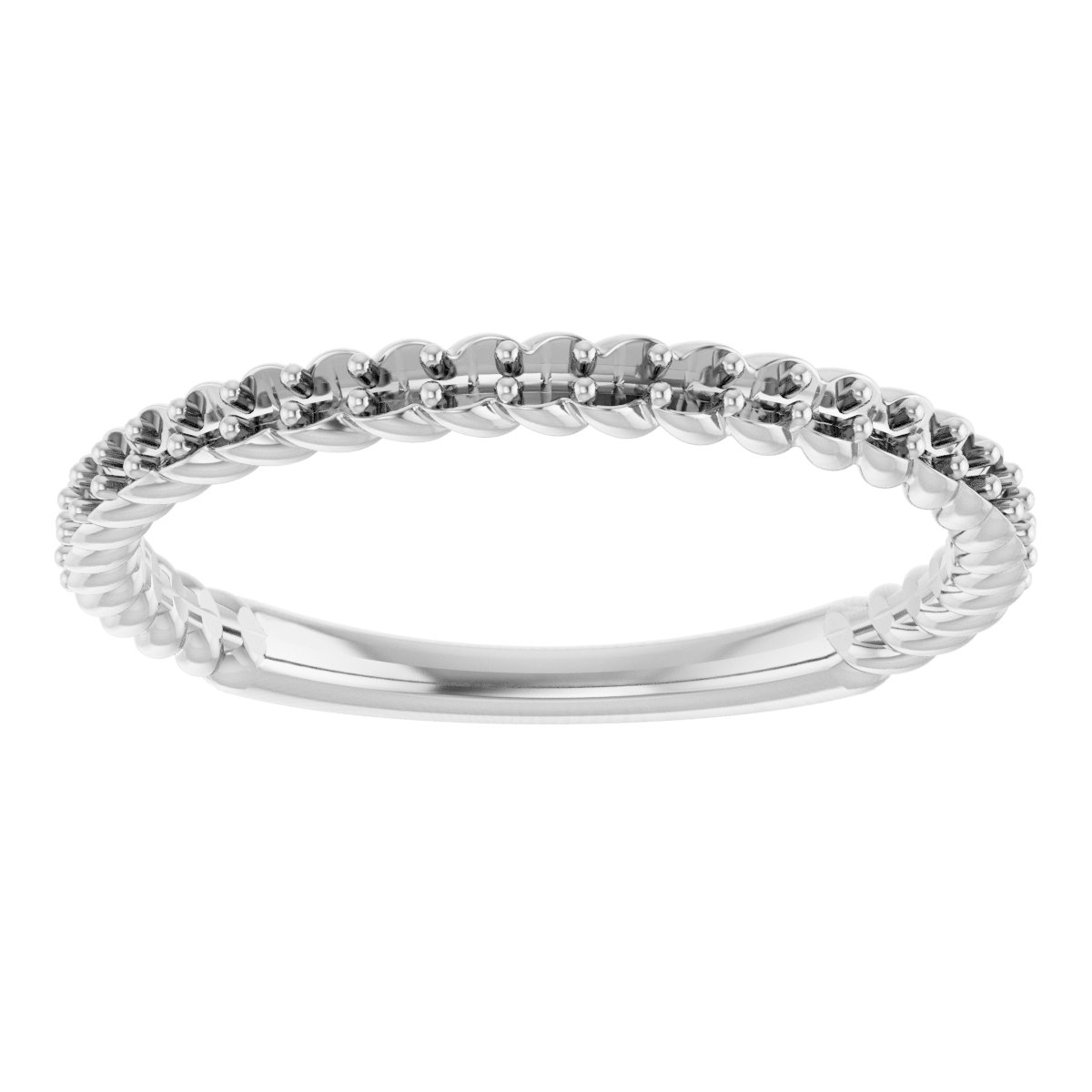 14K White 1/5 CTW Diamond Rope Anniversary Band